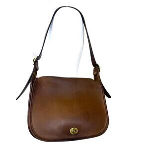 Vintage Coach Stewardess Bag for United Airlines Brown Leather *RARE* GUC Purse